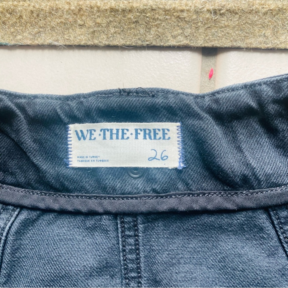 ⭐️ FREE PEOPLE Black Denim Micro Mink Skirt Y2K - Picture 3 of 4